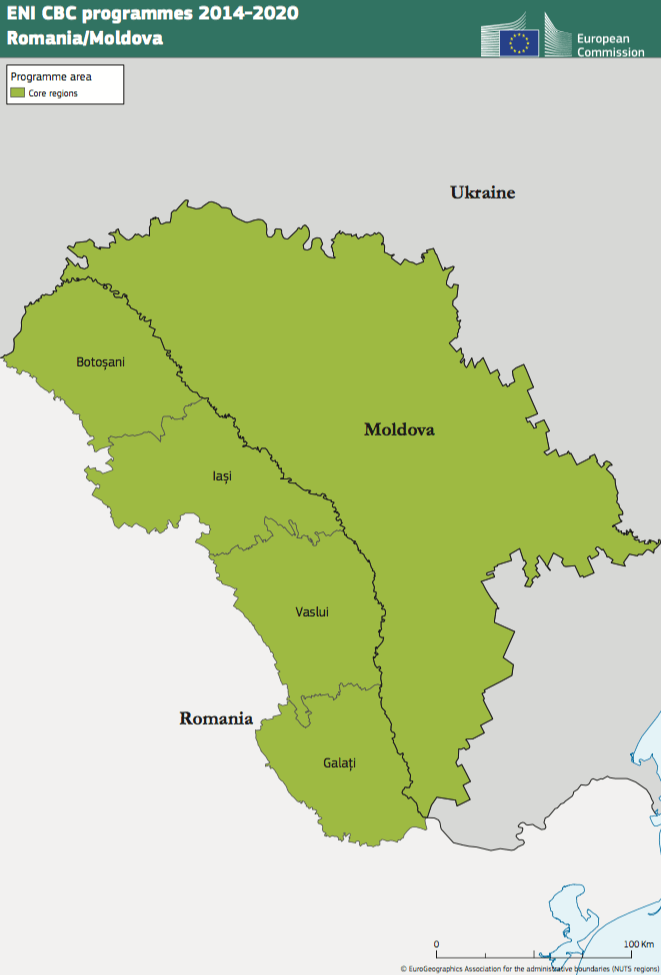 Romania-Moldova ENI CBC Programme 2014-2020 Map